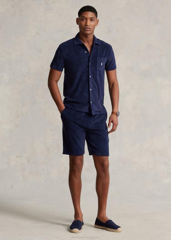 newport flåde Mænd Ralph Lauren frotté camp skjorte Z426B691