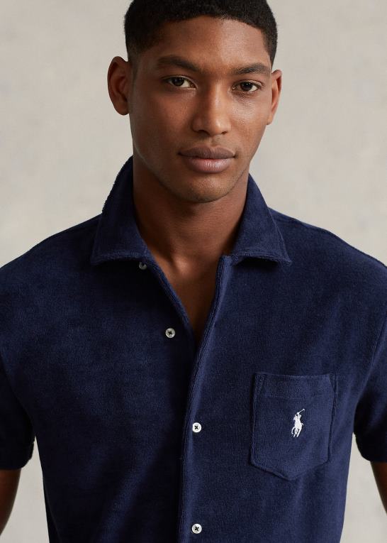 newport flåde Mænd Ralph Lauren frotté camp skjorte Z426B691