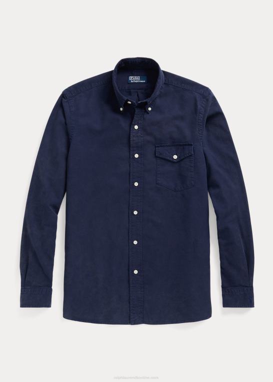 newport flåde Mænd Ralph Lauren klassisk pasform beklædningsfarvet oxford skjorte Z426B974