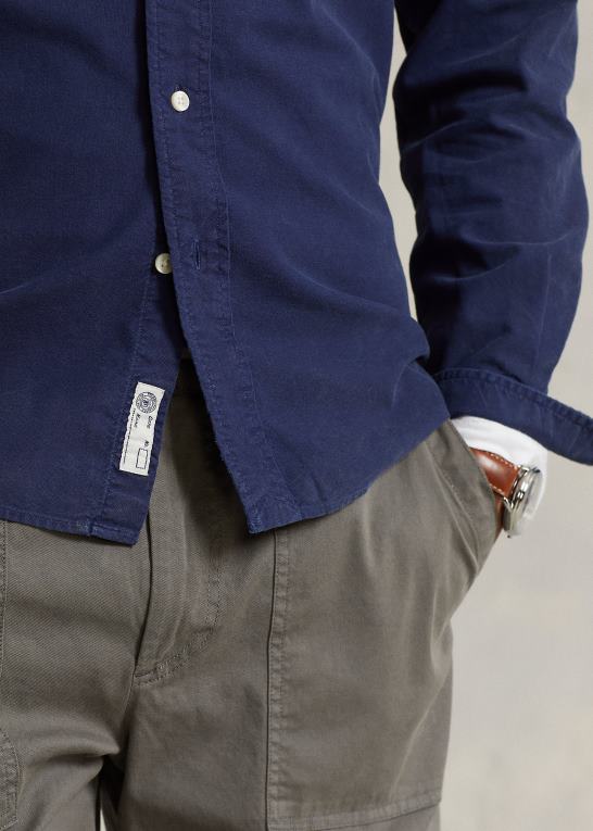 newport flåde Mænd Ralph Lauren klassisk pasform beklædningsfarvet oxford skjorte Z426B974