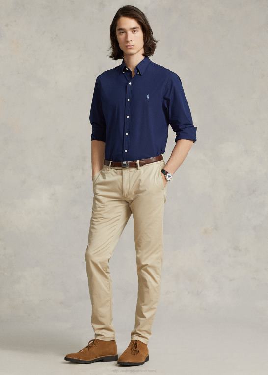 newport flåde Mænd Ralph Lauren stræk poplin skjorte - alle passer Z426B366