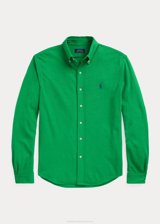 optisk grøn Mænd Ralph Lauren fjervægts skjorte i mesh Z426B417