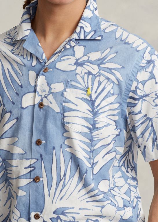 palmer batik Mænd Ralph Lauren klassisk pasform lejrskjorte i palmebomuld-hør Z426B479