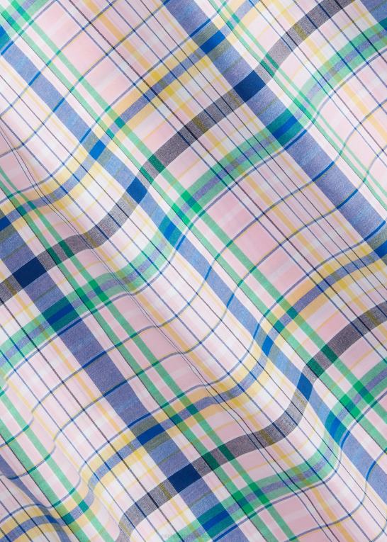 pink/grøn multi Mænd Ralph Lauren klassisk pasform plaid stretch poplin skjorte Z426B573