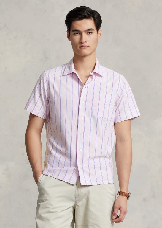 pink/grøn multi Mænd Ralph Lauren klassisk pasform stribet oxford camp skjorte Z426B728