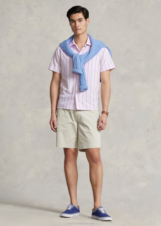 pink/grøn multi Mænd Ralph Lauren klassisk pasform stribet oxford camp skjorte Z426B728