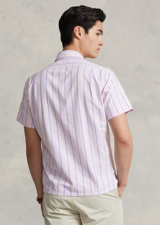 pink/grøn multi Mænd Ralph Lauren klassisk pasform stribet oxford camp skjorte Z426B728