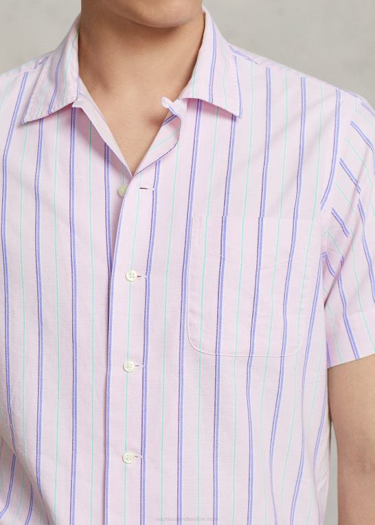 pink/grøn multi Mænd Ralph Lauren klassisk pasform stribet oxford camp skjorte Z426B728