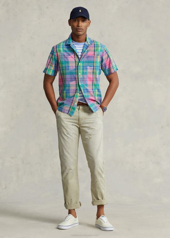 pink/kongelig multi Mænd Ralph Lauren klassisk pasform madras camp skjorte Z426B1144