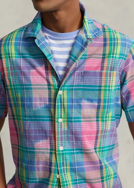 pink/kongelig multi Mænd Ralph Lauren klassisk pasform madras camp skjorte Z426B1144