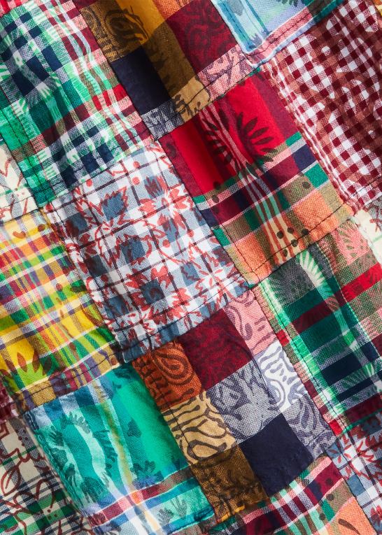 preppy patchwork Mænd Ralph Lauren klassisk pasform patchwork madras skjorte Z426B8472