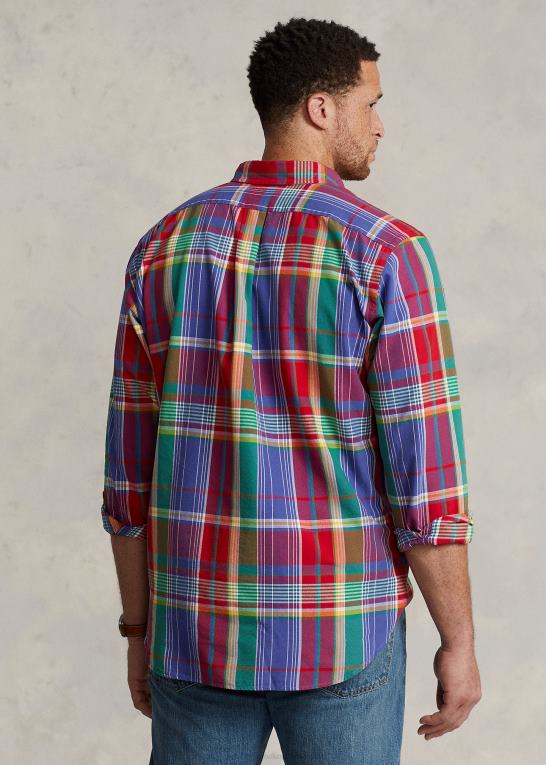 rød/blå multi Mænd Ralph Lauren plaid oxford skjorte Z426B1524