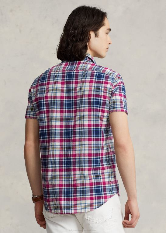 rød/marine multi Mænd Ralph Lauren klassisk pasform indigo madras arbejdsskjorte Z426B8409