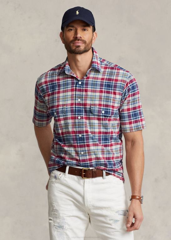 rød/marine multi Mænd Ralph Lauren madras arbejdstrøje Z426B1432
