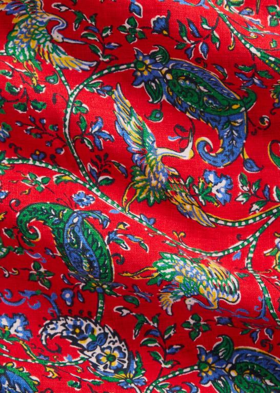rød paisley Mænd Ralph Lauren klassisk pasform paisley linned camp skjorte Z426B627