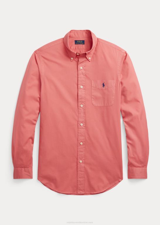 Ørkenrose Mænd Ralph Lauren klassisk pasform fjervægt twill skjorte Z426B803