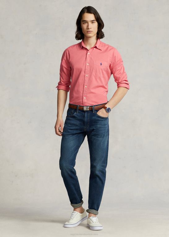 Ørkenrose Mænd Ralph Lauren klassisk pasform fjervægt twill skjorte Z426B803