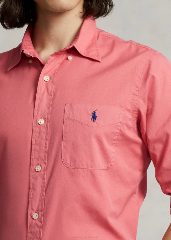 Ørkenrose Mænd Ralph Lauren klassisk pasform fjervægt twill skjorte Z426B803
