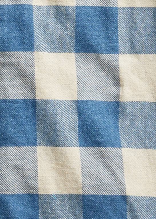 rl 158 indigo creme Mænd Ralph Lauren slim fit plaid twill westernskjorte Z426B1772