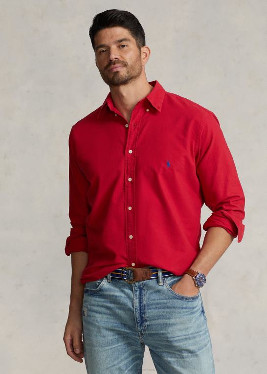 rl 2000 rød Mænd Ralph Lauren beklædningsfarvet oxford skjorte Z426B1516