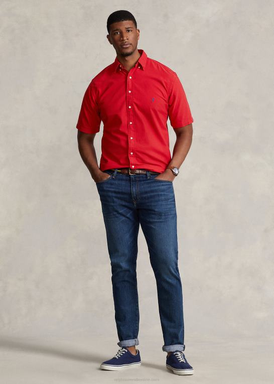 rl 2000 rød Mænd Ralph Lauren beklædningsfarvet oxford skjorte Z426B1877