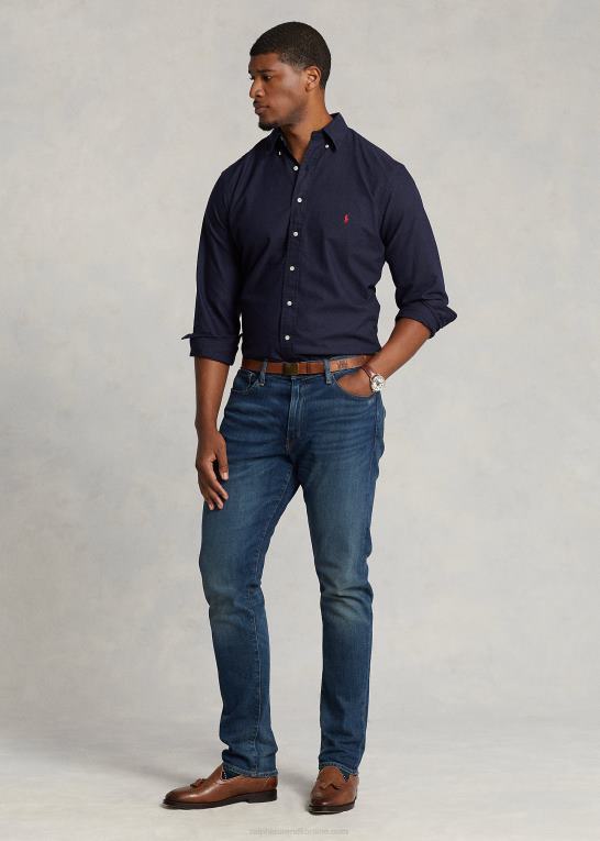 rl flåde Mænd Ralph Lauren beklædningsfarvet oxford skjorte Z426B1513