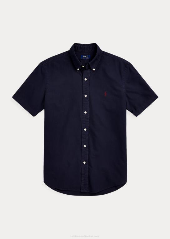 rl flåde Mænd Ralph Lauren klassisk pasform beklædningsfarvet oxford skjorte Z426B487