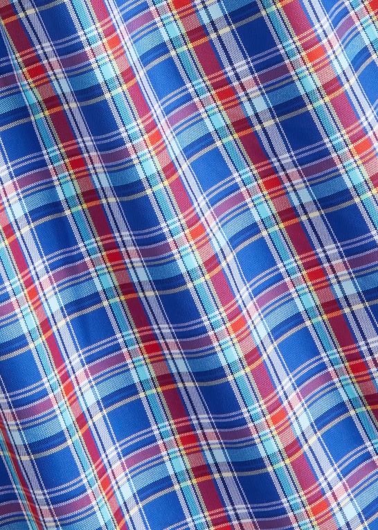 royal/dyb pink multi Mænd Ralph Lauren klassisk pasform plaid præstationsskjorte Z426B8669