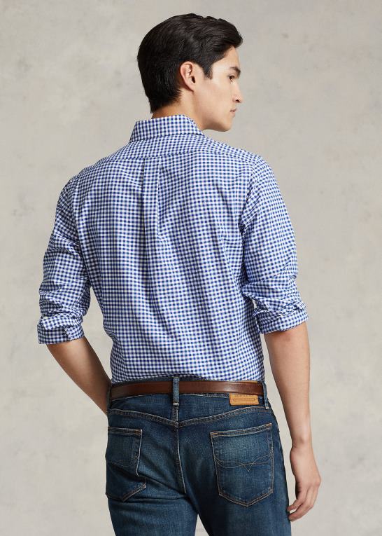 royal/hvid Mænd Ralph Lauren klassisk fit gingham oxford skjorte Z426B1111