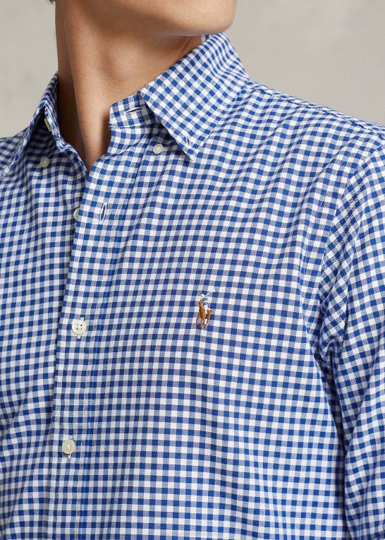 royal/hvid Mænd Ralph Lauren klassisk fit gingham oxford skjorte Z426B1111