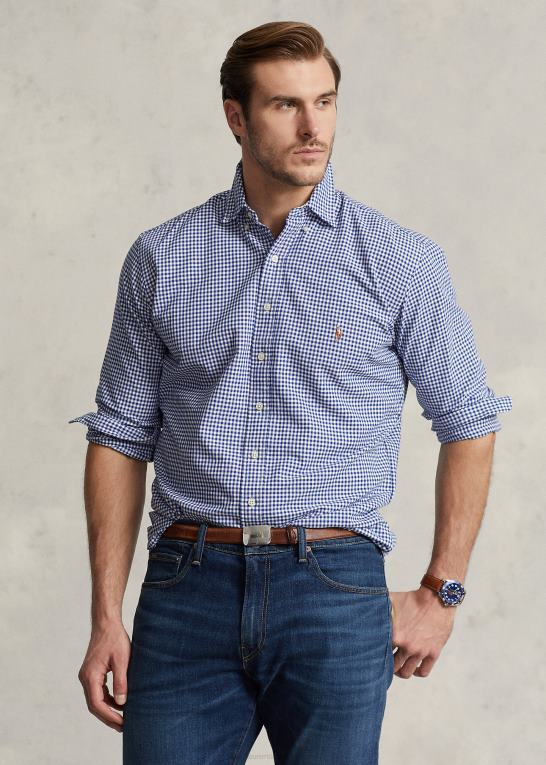 royal/hvid Mænd Ralph Lauren plaid oxford skjorte Z426B1327