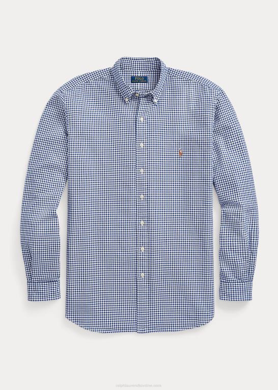 royal/hvid Mænd Ralph Lauren plaid oxford skjorte Z426B1327