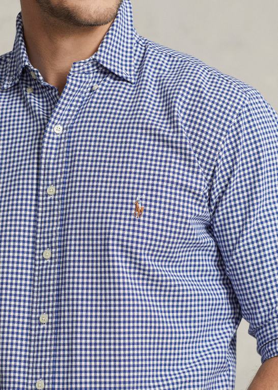 royal/hvid Mænd Ralph Lauren plaid oxford skjorte Z426B1327