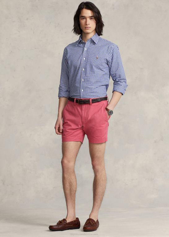 royal/hvid Mænd Ralph Lauren slim fit gingham stretch oxford skjorte Z426B830
