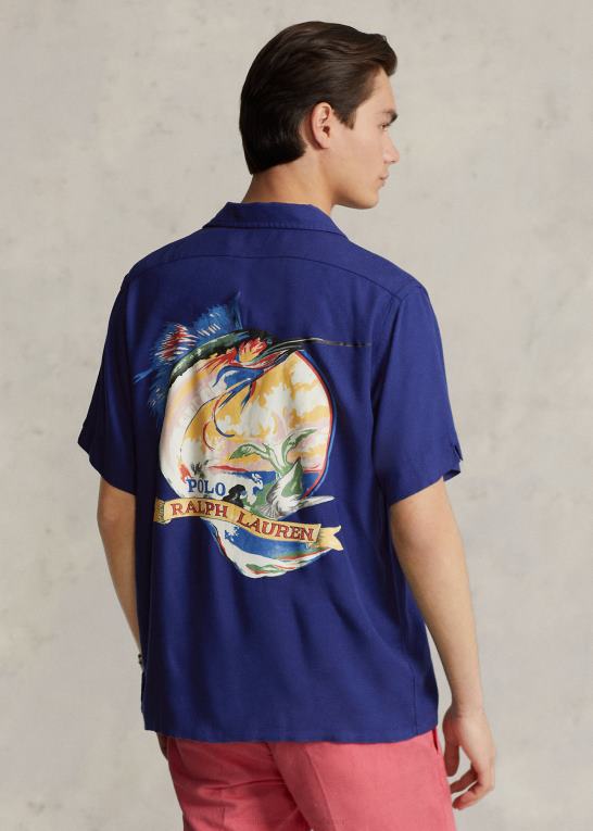 sejlfisk Mænd Ralph Lauren klassisk pasform gabardine camp skjorte Z426B862