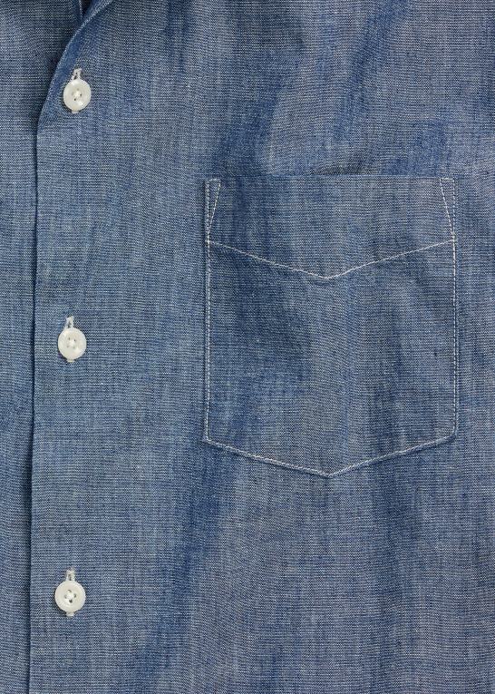 skylle vask Mænd Ralph Lauren indigo chambray camp skjorte Z426B1712