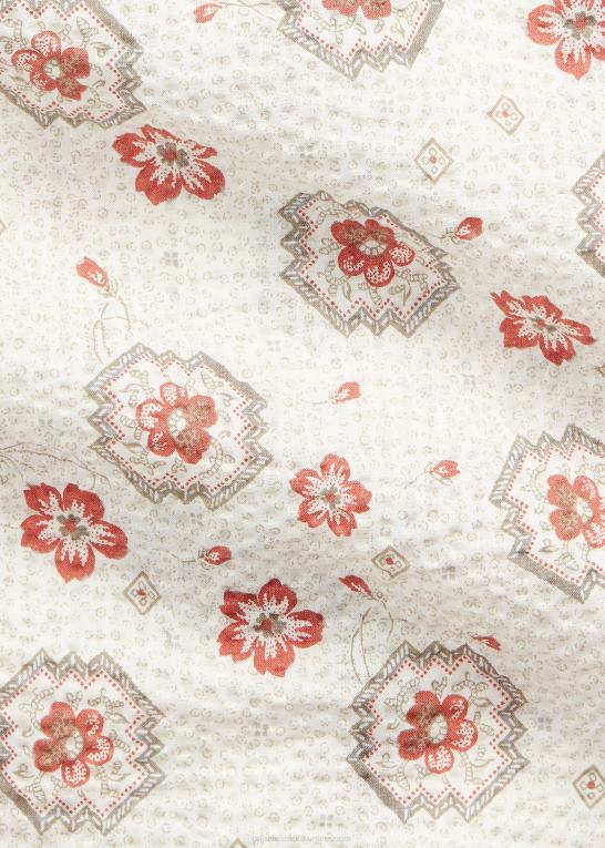 solbrun/koral Mænd Ralph Lauren slank bandana seersucker westernskjorte Z426B1709