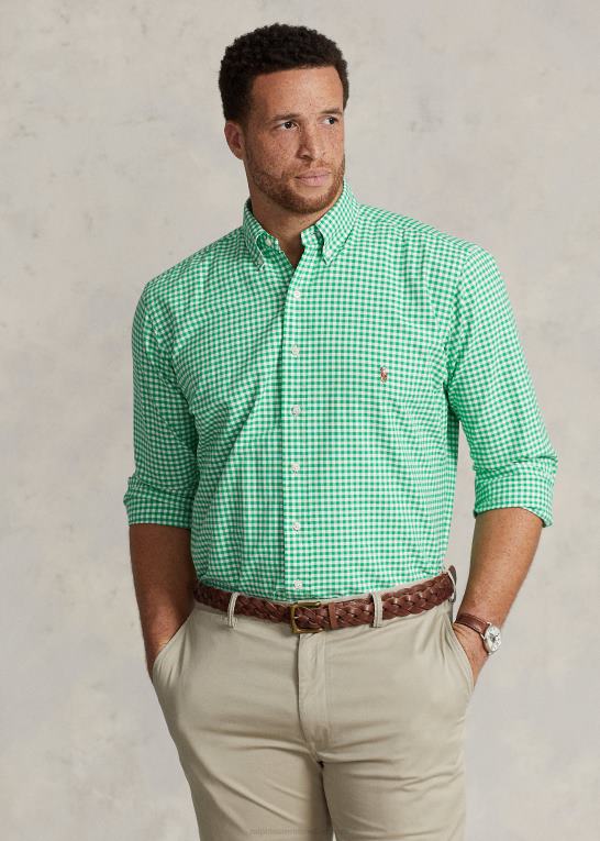 sommer smaragd/hvid Mænd Ralph Lauren gingham oxford skjorte Z426B1424