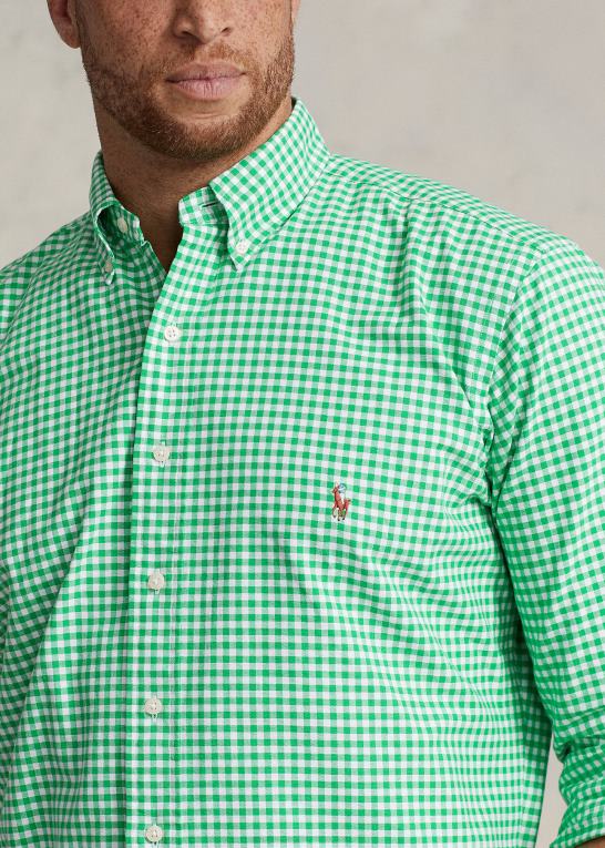 sommer smaragd/hvid Mænd Ralph Lauren gingham oxford skjorte Z426B1424