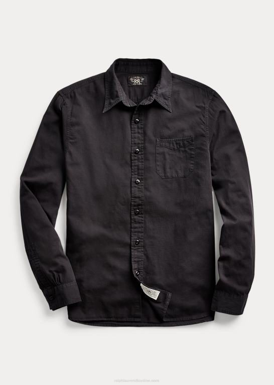 sort Mænd Ralph Lauren beklædningsfarvet arbejdsskjorte i twill Z426B8695