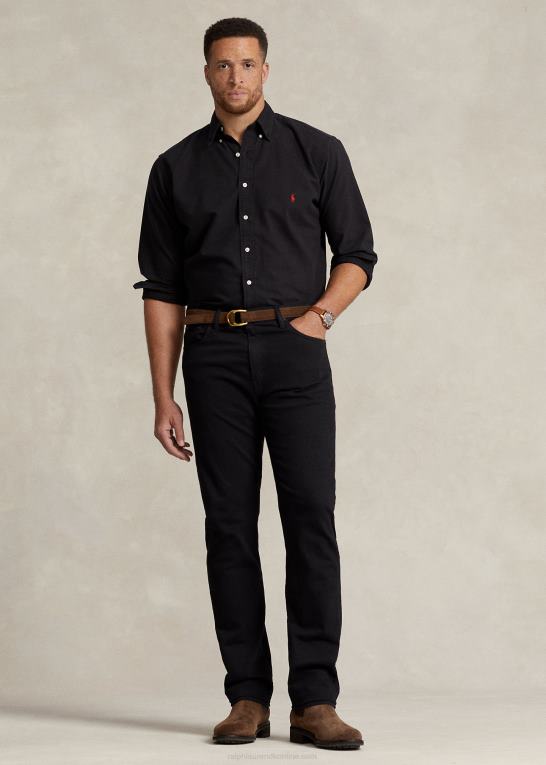 sort Mænd Ralph Lauren beklædningsfarvet oxford skjorte Z426B1511