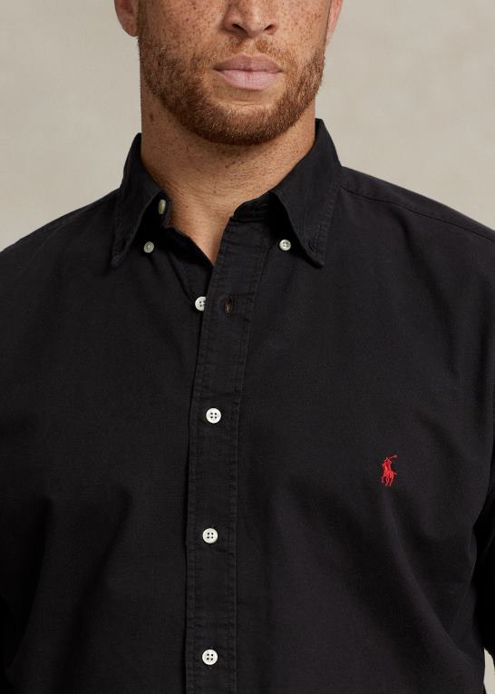 sort Mænd Ralph Lauren beklædningsfarvet oxford skjorte Z426B1511