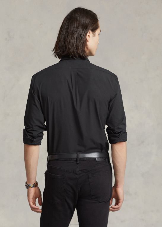 sort Mænd Ralph Lauren stræk poplin skjorte - alle passer Z426B369