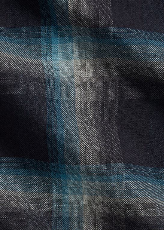 sort/blå Mænd Ralph Lauren plaid jaspe twill camp arbejdsskjorte Z426B8698