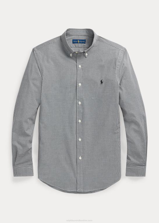 sort/hvid tern Mænd Ralph Lauren stræk poplin skjorte Z426B1505