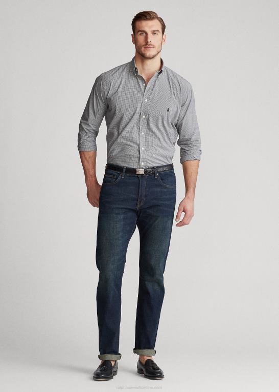 sort/hvid tern Mænd Ralph Lauren ternet poplin skjorte Z426B1838