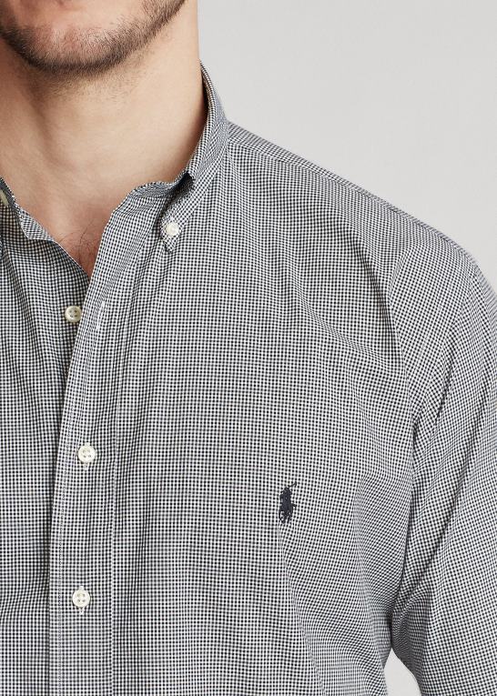 sort/hvid tern Mænd Ralph Lauren ternet poplin skjorte Z426B1838