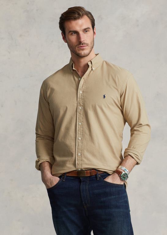 surrey tan Mænd Ralph Lauren beklædningsfarvet oxford skjorte Z426B1519