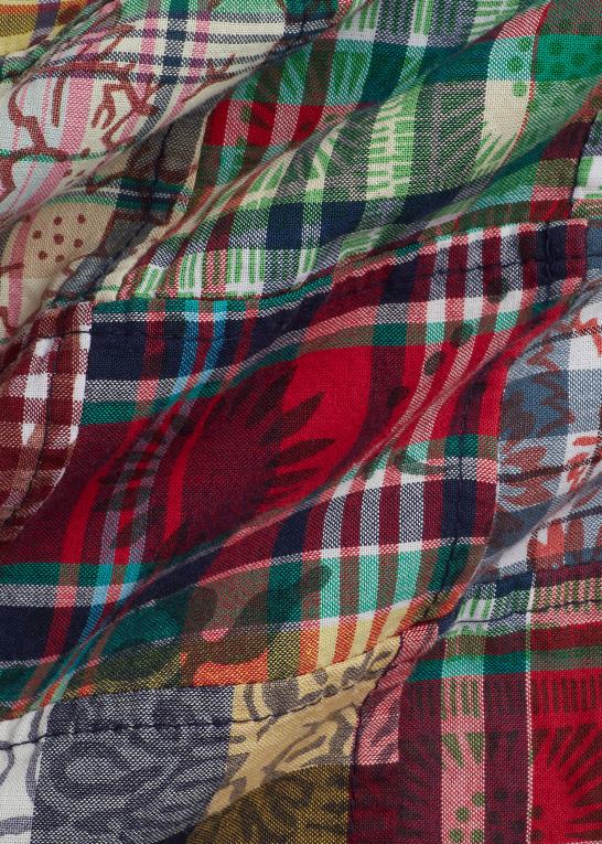 træblok preppy patchwor Mænd Ralph Lauren patchwork madras skjorte Z426B1345