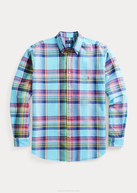 turkis/pink multi Mænd Ralph Lauren plaid oxford skjorte Z426B1343